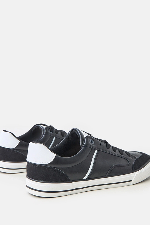 Zwarte heren sneakers met witte...