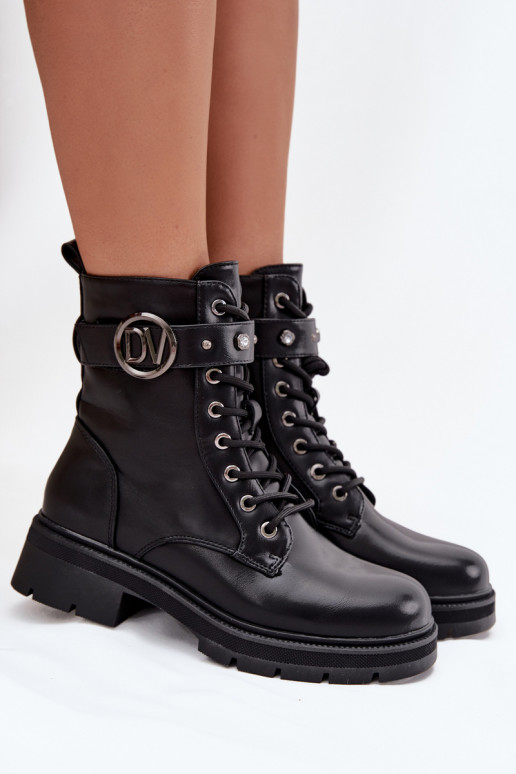 Vrouwen verwarmde werk enkellaarsjes met sierlijke details, zwart, Talyssa Vrouwen verwarmde werk enkellaarsjes met sierlijke details, zwart, Talyssa