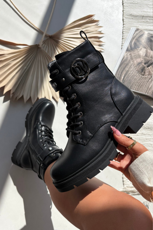 Vrouwen verwarmde werk enkellaarsjes met sierlijke details, zwart, Talyssa Vrouwen verwarmde werk enkellaarsjes met sierlijke details, zwart, Talyssa