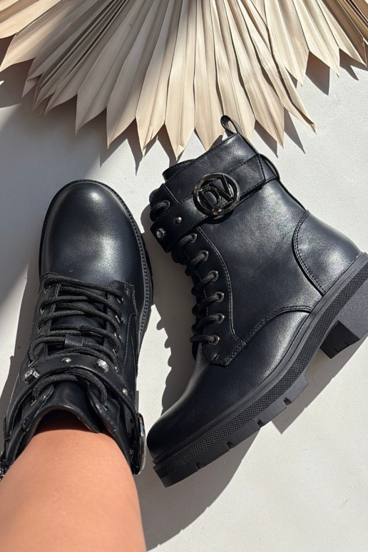 Vrouwen verwarmde werk enkellaarsjes met sierlijke details, zwart, Talyssa Vrouwen verwarmde werk enkellaarsjes met sierlijke details, zwart, Talyssa