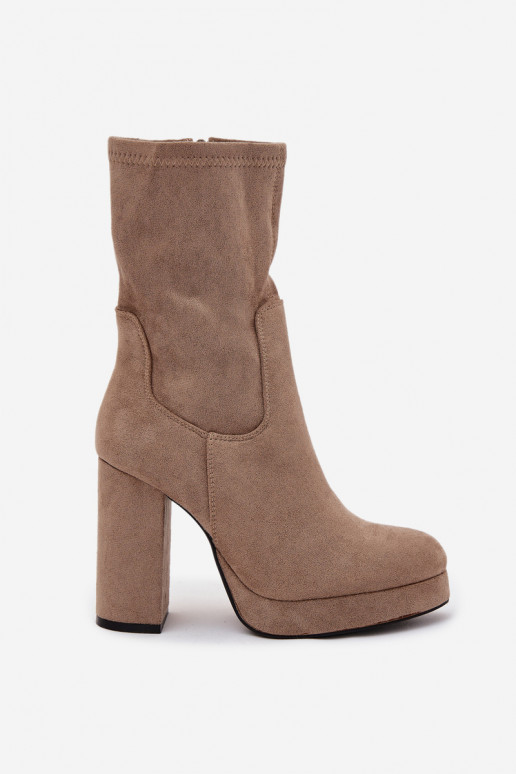 Dameslaarzenvan eco-suèdeu beige Carolina Dameslaarzenvan eco-suèdeu beige Carolina