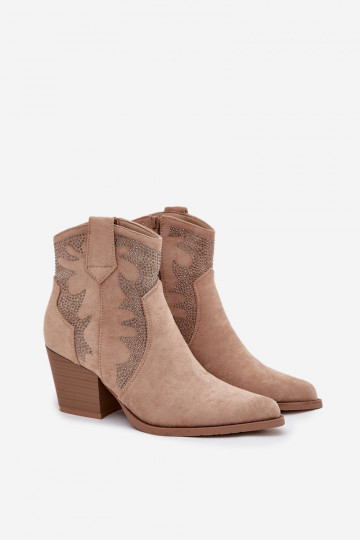 Laarzen in coInboystijl Dames opInarmen Met Decoratie met hakken beige Arabella