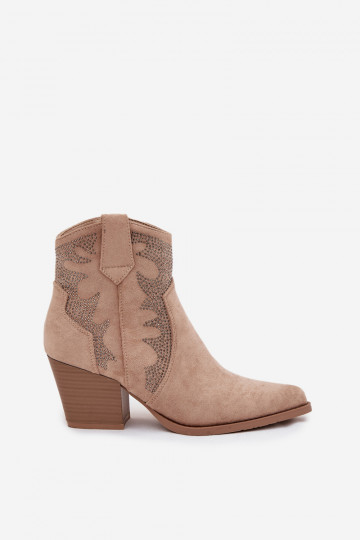 Laarzen in coInboystijl Dames opInarmen Met Decoratie met hakken beige Arabella 2