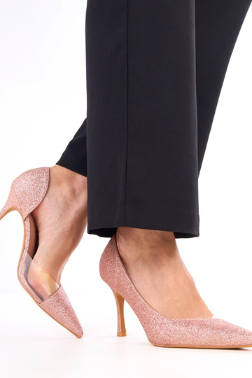 Champagnekleurige glanzende...