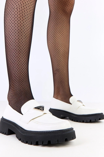 Witte dames mocassins met...