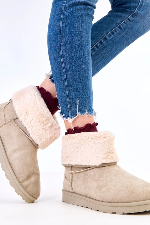 Groene sneeuwlaarzen met bont op...