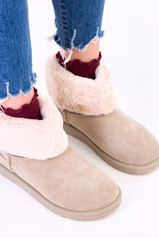 Groene sneeuwlaarzen met bont op...