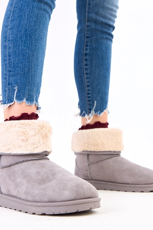 Grijze sneeuwlaarzen met bont op...