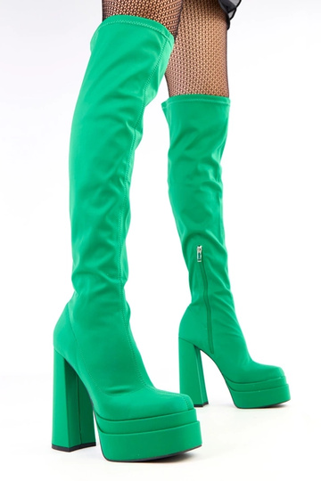 Groene hoge laarzen met...