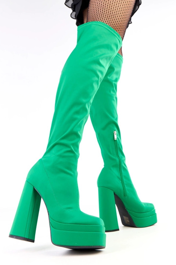Groene hoge laarzen met... 2