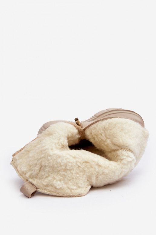 Dames Leer laarzen Met INol beige Bayla