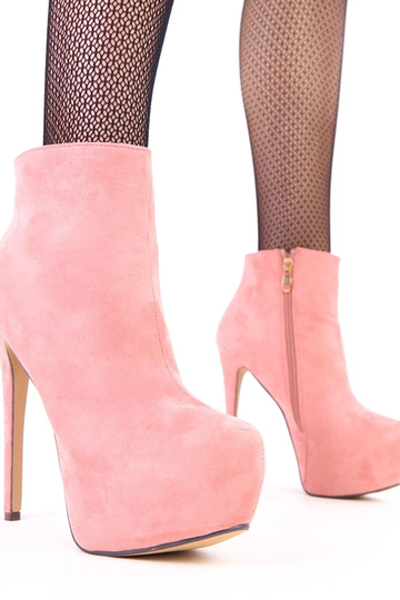 Roze suède laarzen met... 2