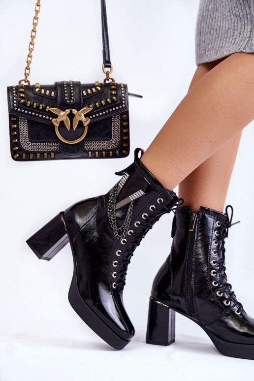 In de mode opInarmen Leer Laarzen met ornamenten zInart Het heeftlta