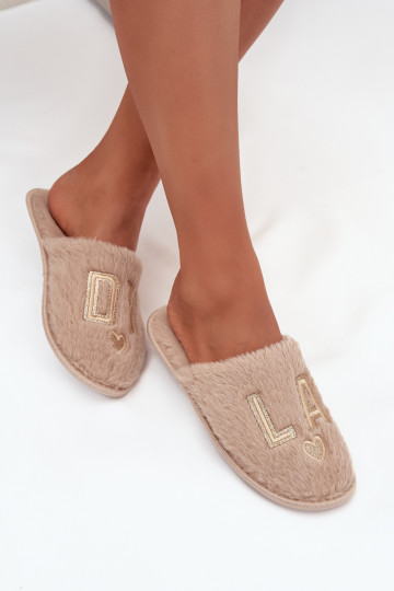 Slippers Dames met bont LADY Vinceza 19958 beige 2