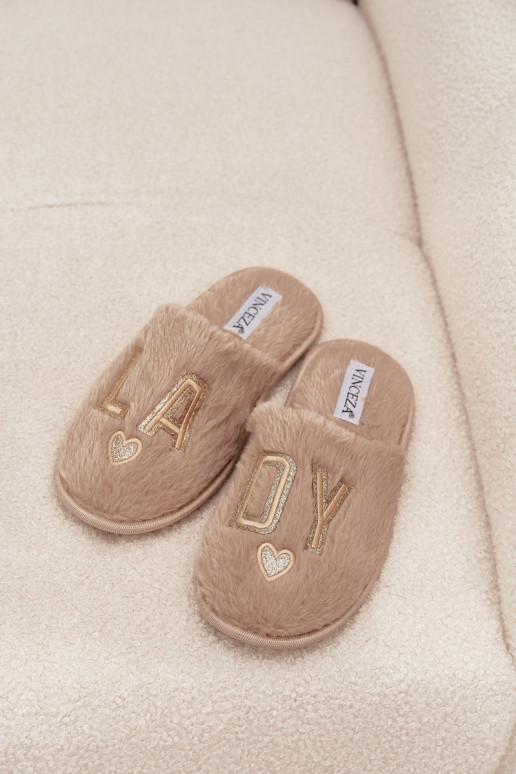 Slippers Dames met bont LADY Vinceza 19958 beige