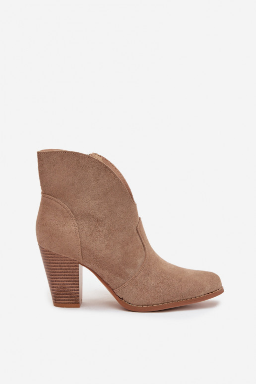 Dameslaarzenvan eco-suèdeu beige Elvirae