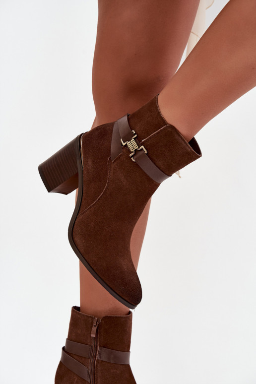 DameslaarzenOpturalnego van suèdeu met hakken opInarmen Sergio Leone BT25384-S bruine kleur
