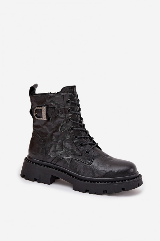 Leer Dameslaarzen Met effect Het heeftrszczenia I met gespen Artiker 57C1008 zInart