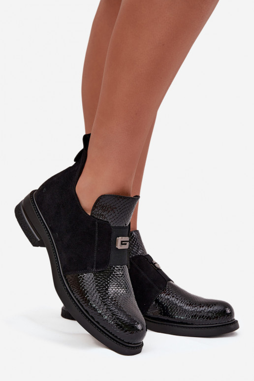 met lakeffect lage hakken voor dames met hakken opInarmen Vinceza 58560 zInart