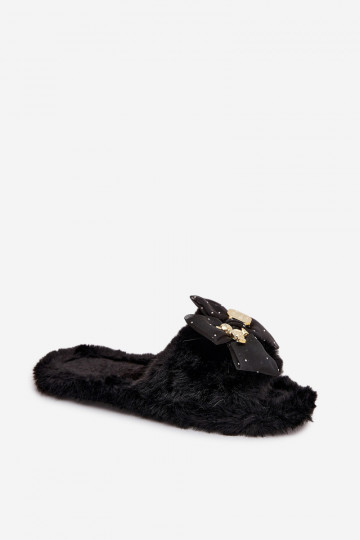 met bont Slippers Dames met linten I Złotą Ozdobą zInart Nolara 2