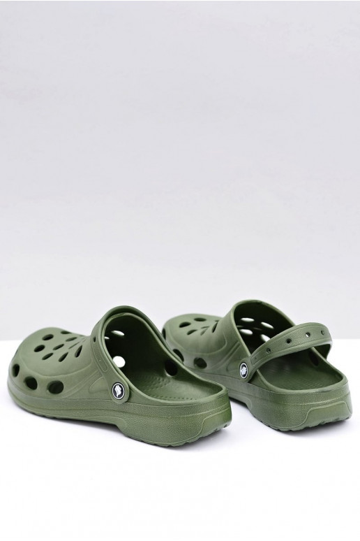 Heren slippers met bandjes voor tuin en zwembad, groen