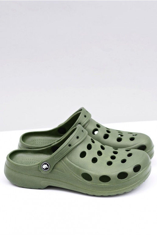 Heren slippers met bandjes voor tuin en zwembad, groen