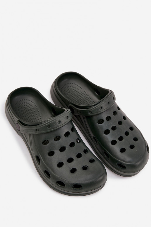 Heren slippers met bandjes voor tuin en zwembad, groen