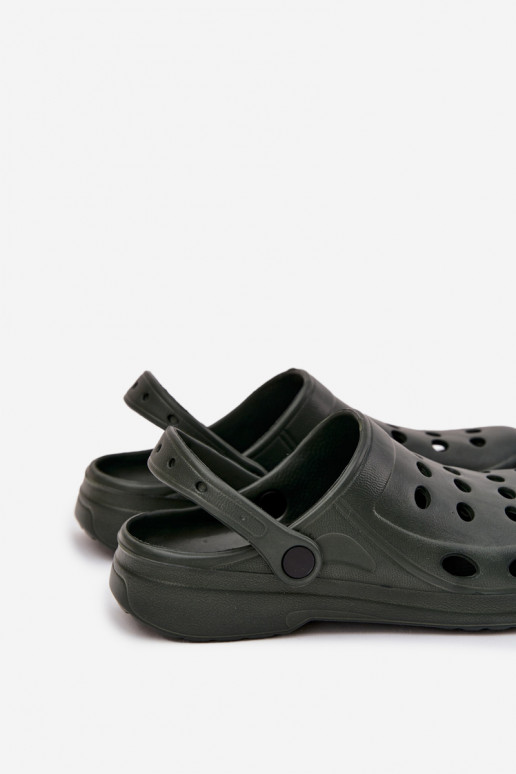 Heren slippers met bandjes voor tuin en zwembad, groen