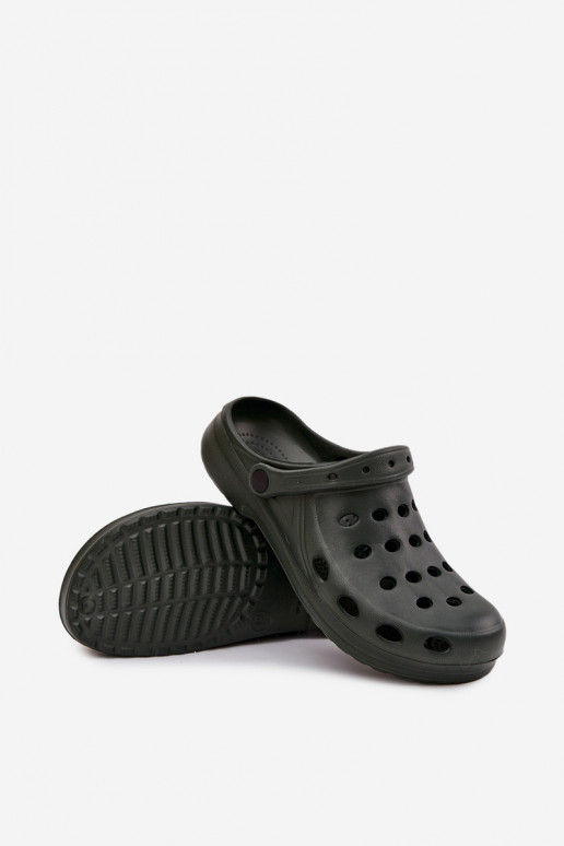 Heren slippers met bandjes voor tuin en zwembad, groen