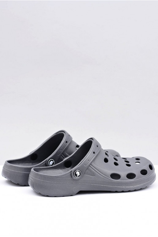 Heren slippers met bandjes voor tuin en zwembad, grijs