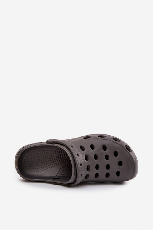 Heren slippers met bandjes voor tuin en zwembad, grijs