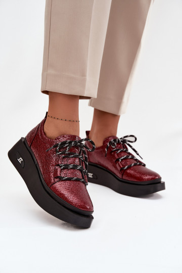 Halfleren schoenen van lakleer Dames met platform Artiker 57C2046 bordeaux 2
