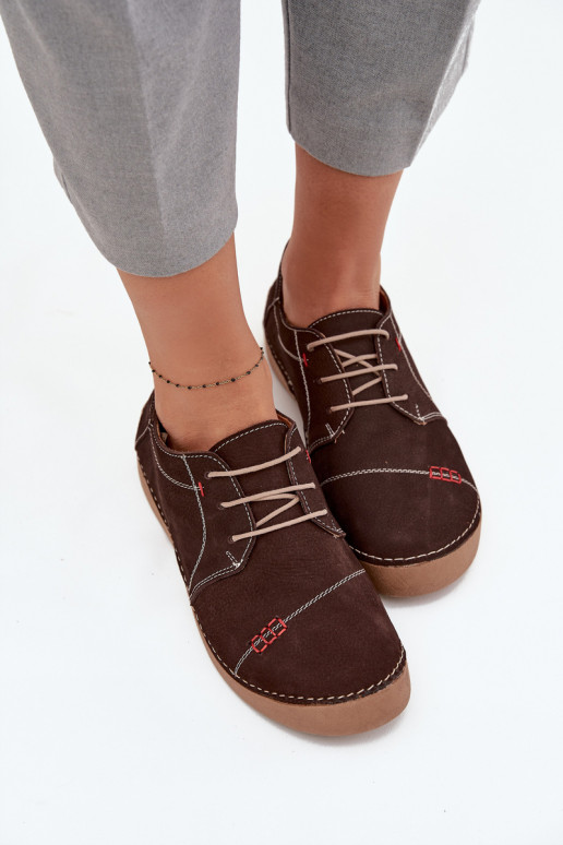 Leer schoenen DamesPrzeszyciami Artiker 57C2114 bruine kleur