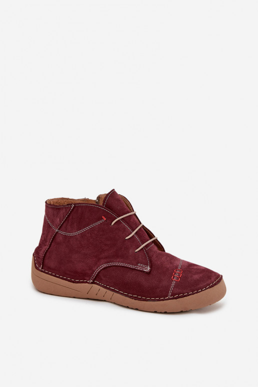 Leer schoenen DamesPrzeszyciami Opar het kasteel Artiker 57C2116 bordeaux