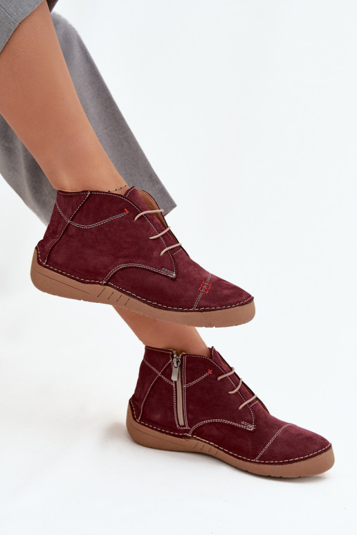 Leer schoenen DamesPrzeszyciami Opar het kasteel Artiker 57C2116 bordeaux