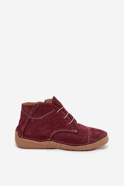 Leer schoenen DamesPrzeszyciami Opar het kasteel Artiker 57C2116 bordeaux