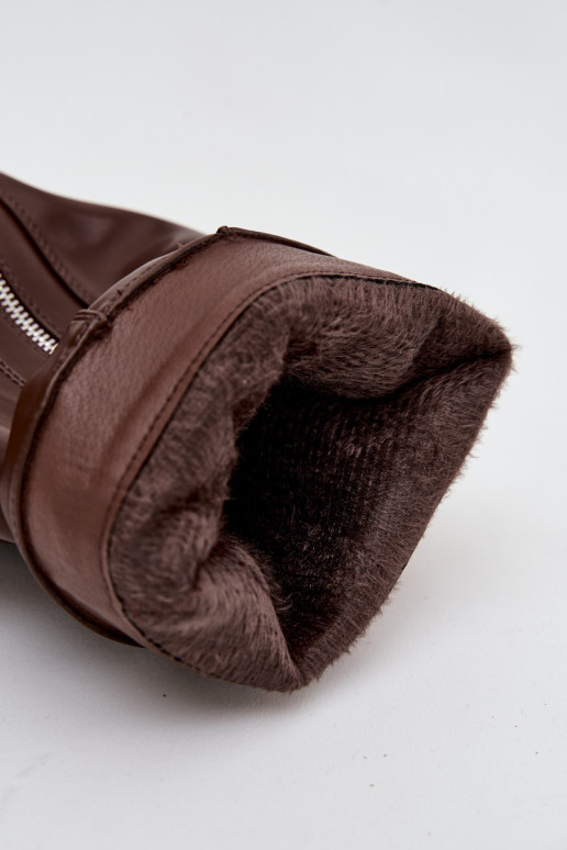 dameslaarzenINyIniniętą CholeInką met gespen I zilvere kleurm Zamkiem opInarmen bruine kleur Bressa