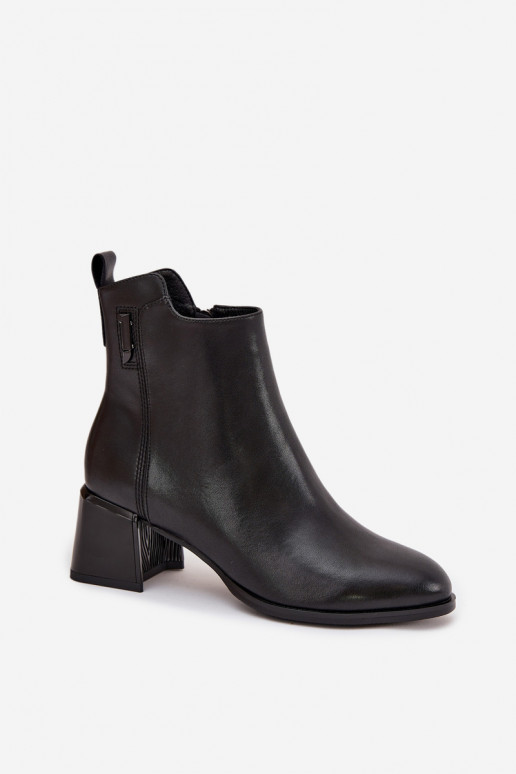 Dameslaarzen van echt leer met hakken opInarmen zInart Nolivra