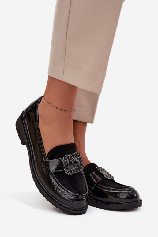 Gelakte mocassins Dames versieren met gespen S.Barski HY52-546 zInart