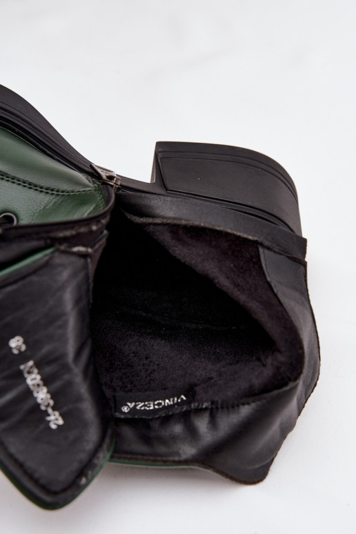 Dameslaarzen van echt leer Op Klok opInarmen Vinceza 39950 kaki kleuren