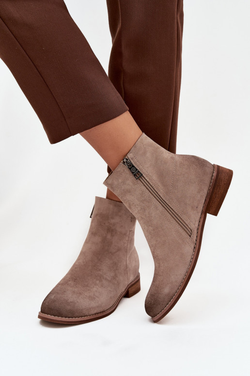 Dameslaarzen met brede hakken Vinceza 39961 beige