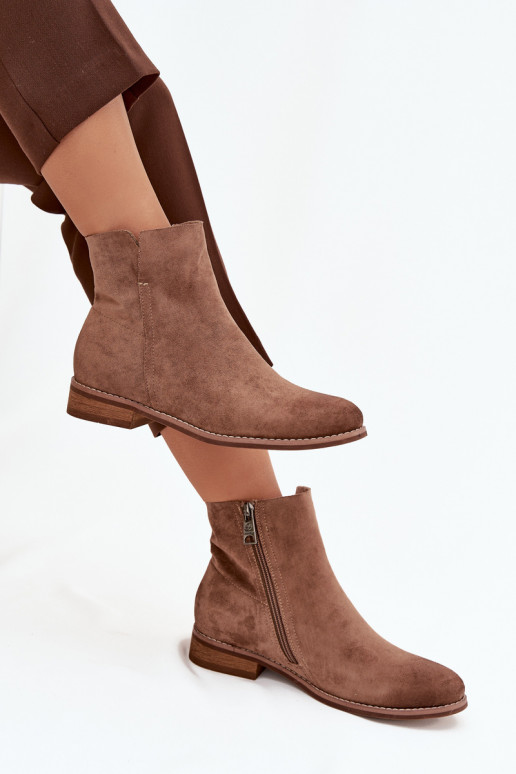 Dameslaarzen met brede hakken Vinceza 39961 bruine kleur