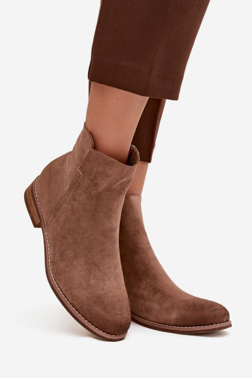 Dameslaarzen met brede hakken Vinceza 39961 bruine kleur