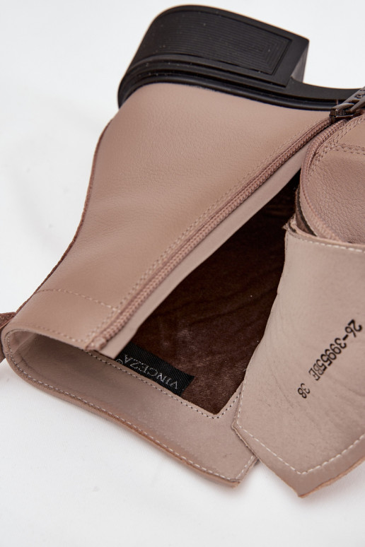 DameslaarzenOpturalnej Skóry Op een lage hak opInarmen Vinceza 39955 beige