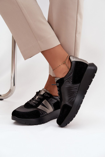 Dames sportieve schoenen met platform Vinceza 58561 zwarte kleur 2