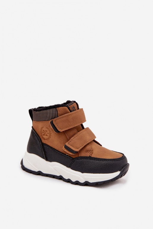 opInarmen Kinderen INinterlaarzen met zelfklevende bevestigingsmiddelen bruine kleur Nolivine