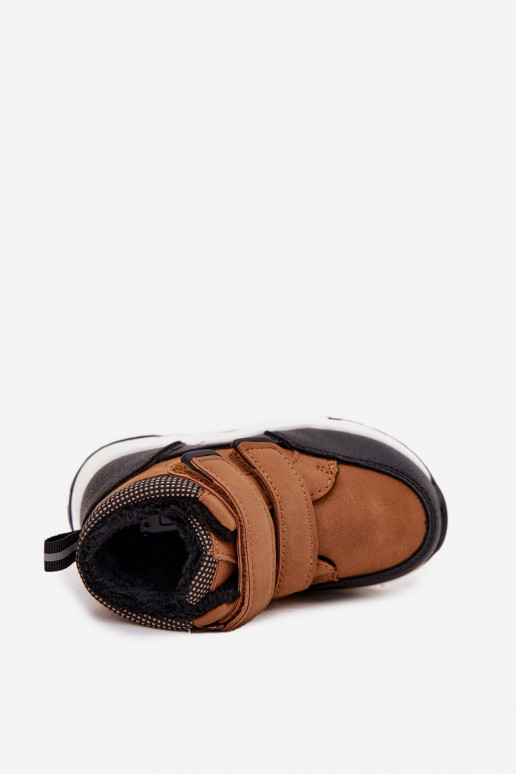 opInarmen Kinderen INinterlaarzen met zelfklevende bevestigingsmiddelen bruine kleur Nolivine