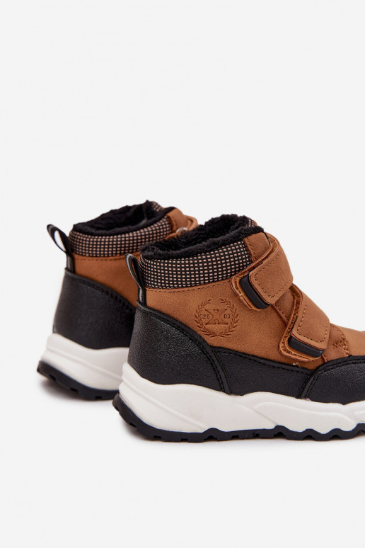 opInarmen Kinderen INinterlaarzen met zelfklevende bevestigingsmiddelen bruine kleur Nolivine