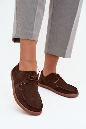 schoenen Dames Typu BarefootOpturalnego van suèdeu Zazoo 327 CzekoladoIne 2