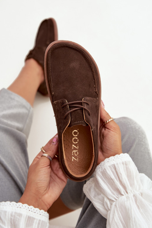 schoenen Dames Typu BarefootOpturalnego van suèdeu Zazoo 327 CzekoladoIne